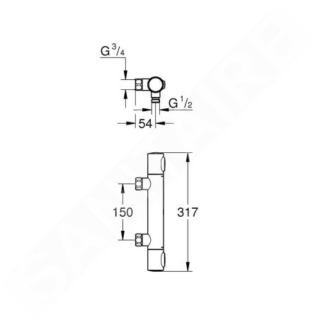 Grohe Precision Flow - Mitigeur de douche thermostatique, chrome 34799000