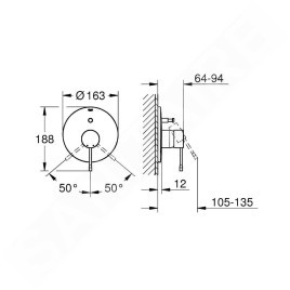 Grohe Essence - Mitigeur de baignoire encastré, chrome 19285001