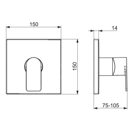 Hansa Stela - Mitigeur de douche à encastrer, une sortie, chrome 87859073