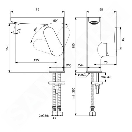 Ideal Standard Cerafine O - Mitigeur de lavabo, chrome BC555AA