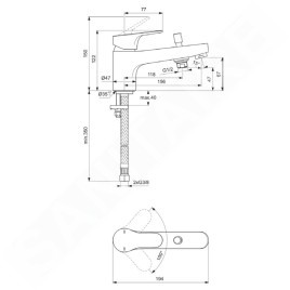Ideal Standard Cerabase - Mitigeur de baignoire, chrome BD060AA