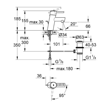 Grohe Concetto - Mitigeur de lavabo ES, chrome 2338010E