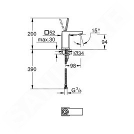 Grohe Eurocube Joy - Mitigeur de lavabo S, chrome 23656000