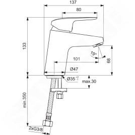 Ideal Standard CeraFlex - Mitigeur de lavabo, chrome B1710AA