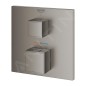 Grohe Grohtherm Cube - Mitigeur thermostatique encastré pour 2 sorties, Hard Graphite brossé 24154AL0