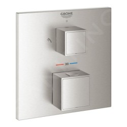 Grohe Grohtherm Cube - Mitigeur thermostatique encastré pour 2 sorties, supersteel 24154DC0