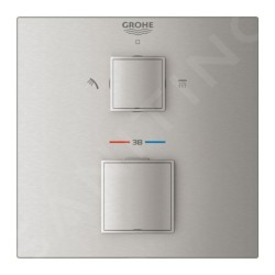 Grohe Grohtherm Cube - Mitigeur thermostatique encastré pour 2 sorties, supersteel 24154DC0