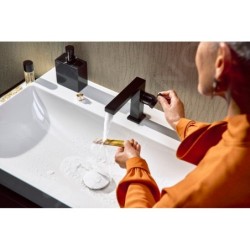 Hansgrohe Tecturis E - Mitigeur de lavabo avec vidage Push-Open, CoolStart, EcoSmart, noir mat 73020670