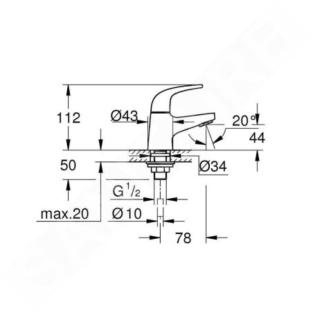 Grohe Start Curve - Robinet de lavabo, chrome 20576000