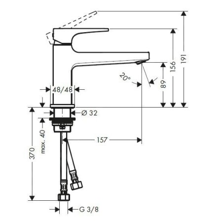 Hansgrohe Metropol - Mitigeur de lavabo 100 avec garniture de vidage Push-Open, chrome 74502000