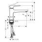 Hansgrohe Metropol - Mitigeur de lavabo 100 avec garniture de vidage Push-Open, chrome 74502000