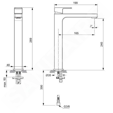 Ideal Standard Edge - Mitigeur pour vasque, chrome A7114AA