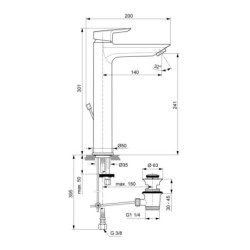 Ideal Standard Tesi - Mitigeur de lavabo avec vidage, chrome A6574AA