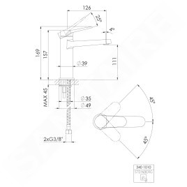 Steinberg 340 - Mitigeur de lavabo, or brossé 340 1010 BG