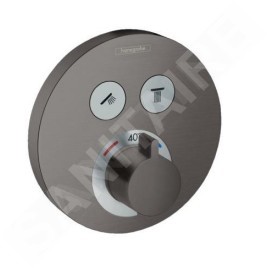 Hansgrohe Shower Select - Mitigeur thermostatique encastré, 2 sorties, chrome noir brossé 15743340