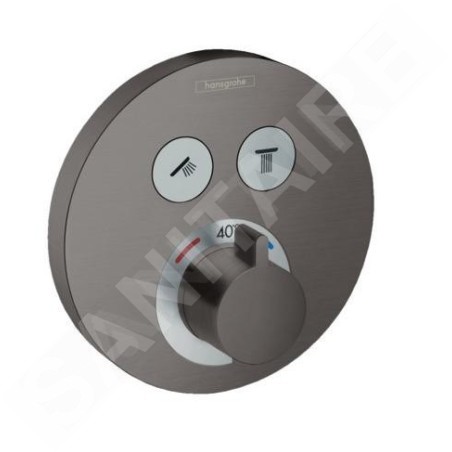 Hansgrohe Shower Select - Mitigeur thermostatique encastré, 2 sorties, chrome noir brossé 15743340