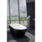 REDUTA Cast Marble Bain de qualité 171x81x46cm, Noir/Blanc