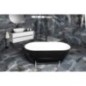REDUTA Cast Marble Bain de qualité 171x81x46cm, Noir/Blanc