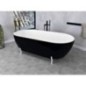 REDUTA Cast Marble Bain de qualité 171x81x46cm, Noir/Blanc