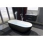 REDUTA Cast Marble Bain de qualité 171x81x46cm, Noir/Blanc