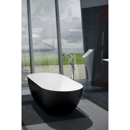 REDUTA Cast Marble Bain de qualité 171x81x46cm, Noir/Blanc