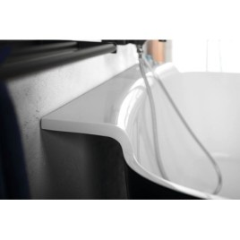 NIGRA Cast Marble Freestanding Bath 158x80x45cm, Noir/Blanc
