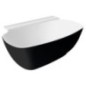 NIGRA Cast Marble Freestanding Bath 158x80x45cm, Noir/Blanc