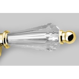 KIRKÉ CRYSTAL robinet de mélangeur de lavabo cristal, avec déchets pop up, or