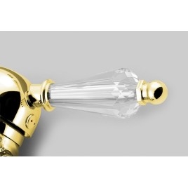 KIRKÉ CRYSTAL Bidet mélangeur cristaux de levier de robinet, avec déchets pop up, or