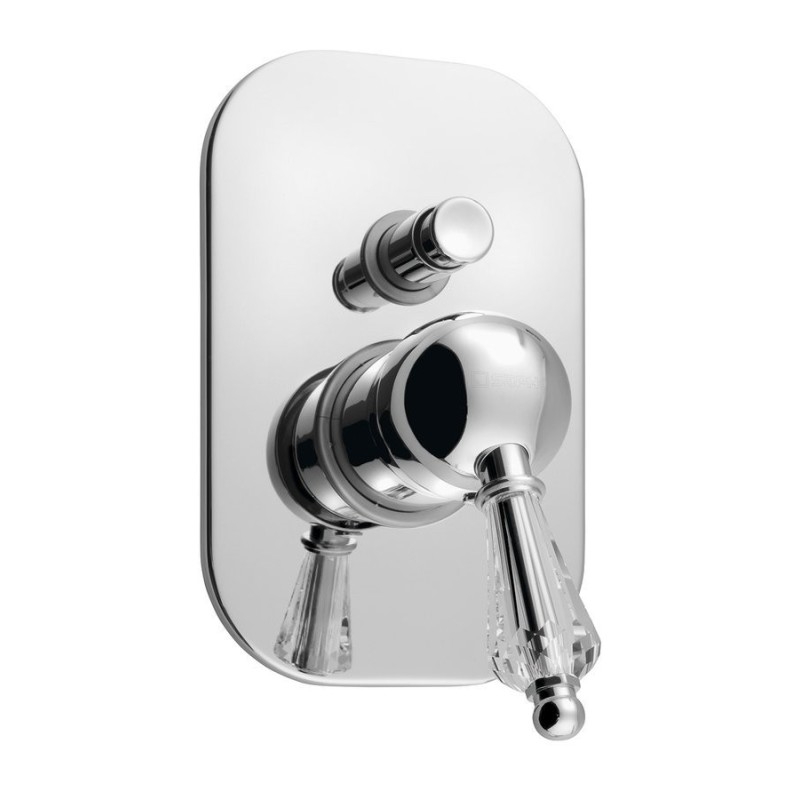 KIRKÉ CRYSTAL Robinet de douche unique en béton Lever crystal, 2 outl., ch