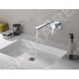 Grohe Lineare - Mitigeur de lavabo L encastré, installation 2 trous, supersteel 23444DC1