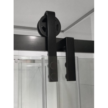 VOLCANO BLACK Porte de douche 1500 mm, verre clair