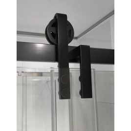 VOLCANO BLACK Porte de douche 1600 mm, verre clair