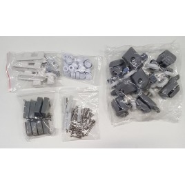 Kit de montage ARLEN ALAIN (8 pcs de rouleaux, arrêts, 4 pcs de supports en verre, profil, connecteurs, vis, couvercles)