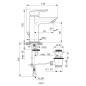 Ideal Standard Tesi - Mitigeur de lavabo avec vidage, BlueStart, chrome A6558AA