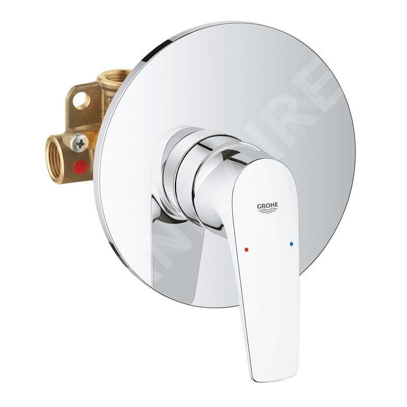 Grohe BauFlow - Mitigeur de douche encastré avec corps d'encastrement, chrome 29112000