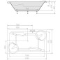 DUO Bain rectangulaire 200x120x45cm, Blanc DUO Bain rectangulaire 200x120x45cm, Blanc