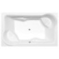 DUO Bain rectangulaire avec support. Structure 200x120x45cm, Blanc