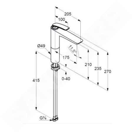 Kludi Balance - Mitigeur de lavabo, noir mat 522968775