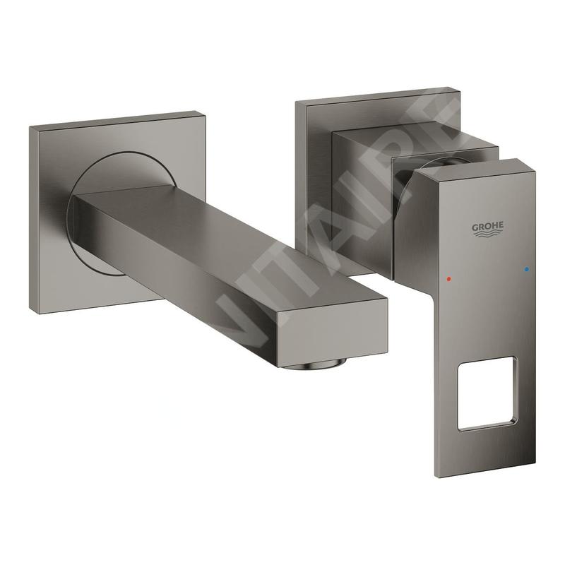 Grohe Eurocube - Mitigeur de lavabo encastré, installation à 2 trous, Hard Graphite brossé 19895AL0