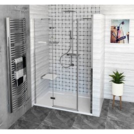 FORTIS Porte de douche à 3 couches 1300 mm, verre clair/gauche