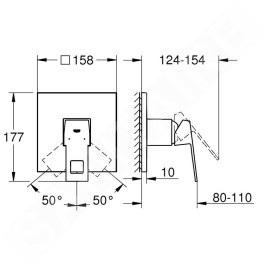 Grohe Eurocube - Mitigeur de douche à encastrer, Hard Graphite brossé 24061AL0