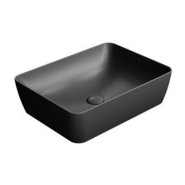 Comptoir SAND/NUBES lavabo en céramique 50x38cm, noir mat