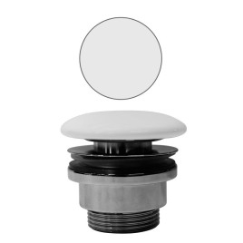 GSI déchets de lavabo non fendus 5/4“, H 5-65 mm, fiche céramique, blanc mat