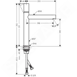 Axor Uno - Mitigeur de lavabo 200, chrome 45003000
