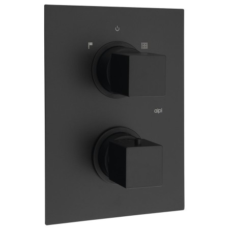 DIMY Robinet de douche thermostatique en béton, 2 voies, noir