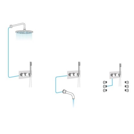 VIENNA Mélangeur de douche en béton Tap inc Shower Handset, 2 voies, bronze