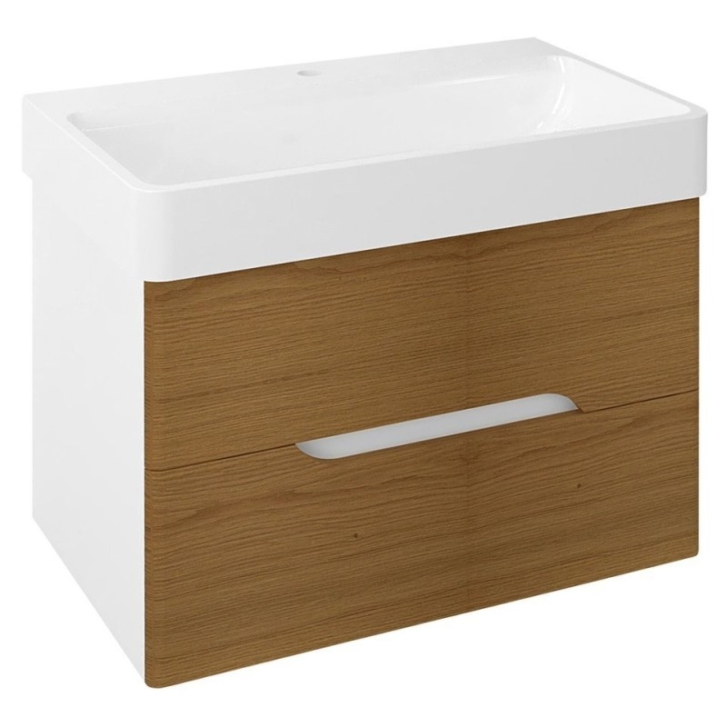 MEDIENA Vanity Unit 77x50,5x49cm, blanc mat/oak naturel MEDIENA Vanity Unit 77x50,5x49cm, blanc mat/oak naturel