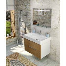 MEDIENA Vanity Unit 77x50,5x49cm, blanc mat/oak naturel