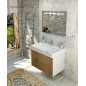 MEDIENA Vanity Unit 77x50,5x49cm, blanc mat/oak naturel MEDIENA Vanity Unit 77x50,5x49cm, blanc mat/oak naturel